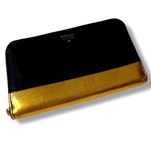 Fossil Sydney Zip leather Colorblock Clutch